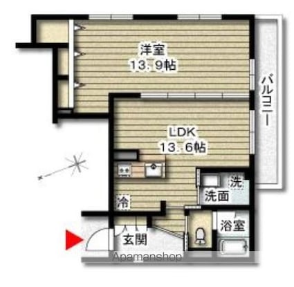 東京都立川市錦町１丁目[1LDK/62.67m2]の間取図