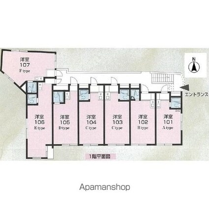 プレール中野[1R/18m2]の配置図