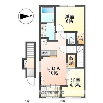セラヴィ[2LDK/53.9m2]の間取図