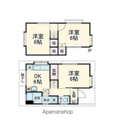 紙敷貸家[3DK/53.82m2]の間取図
