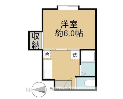 カルチェラタン・アパートメント[1K/19m2]の間取図