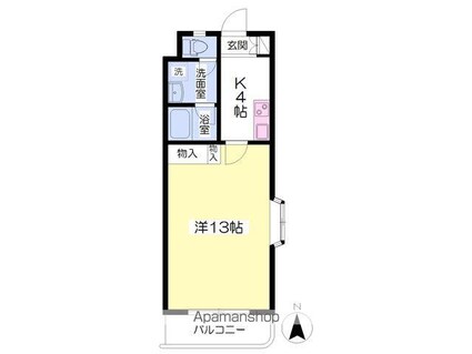 カーサフローラ[1K/38m2]の間取図