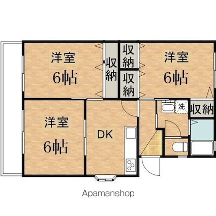 フォレストカメリア[3DK/51.84m2]の間取図