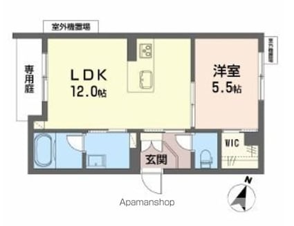 リバーサイド中万々[1LDK/41.51m2]の間取図