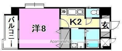 メゾンドール錦町[1K/29.16m2]の間取図