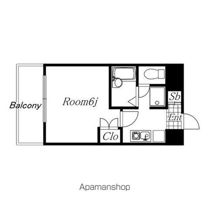 エクセス京命[1K/21.35m2]の間取図
