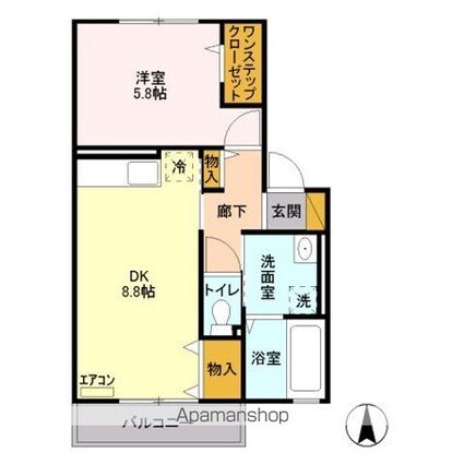 ガーデンヴィラＭＩＹＡＢＩ[1DK/38.97m2]の間取図