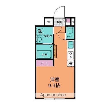 グランイニシオ徳川[1R/24.61m2]の間取図
