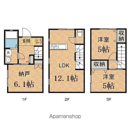 ザシエスタ唐木田テラヴェーネ[3LDK/66.06m2]の間取図