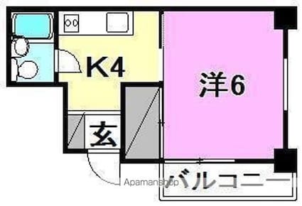 ジョイフルハウス[1K/19.44m2]の間取図