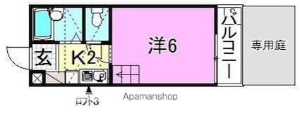 フレグランス北条[1K/17.8m2]の間取図