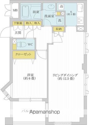 ＡＺ小石川[1LDK/48.53m2]の間取図