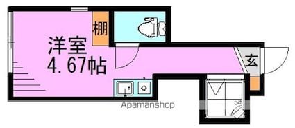 東京都杉並区成田東４丁目[1R/12.43m2]の間取図