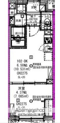 エルファーロ三軒茶屋Ⅴ[1DK/26.35m2]の間取図