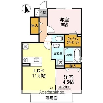 Ｄーｒｏｏｍ木ノ本[2LDK/54.02m2]の間取図