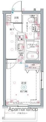 クレヴィスタ成増Ⅱ[1K/26.15m2]の間取図