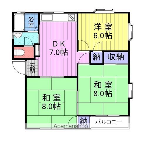 ホワイトコーポ大代3号棟の間取り写真