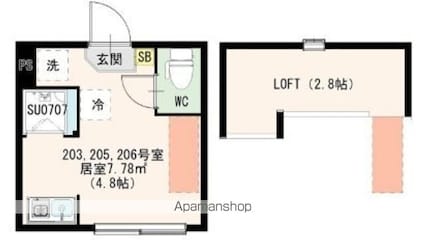 アカリテラス板橋本町[1R/11.47m2]の間取図