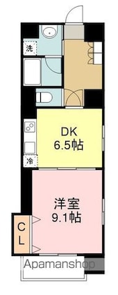 ヴィアーレ勾当台Ⅰ[1DK/42.56m2]の間取図