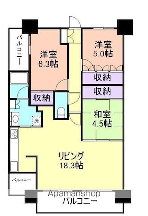 和歌山県和歌山市本町７丁目[3LDK/76.88m2]の間取図