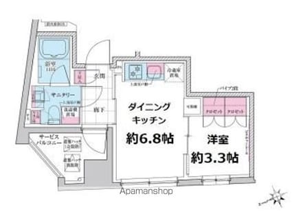 ステラメゾン三軒茶屋[2LDK/51.53m2]の間取図