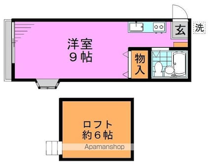 コーポオリンピア[1R/22m2]の間取図