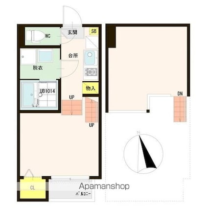 ル・シエル　小松島[1K/21.01m2]の間取図