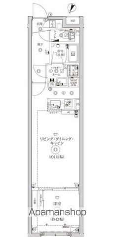 グローリオシェルト池袋Ⅱの間取り