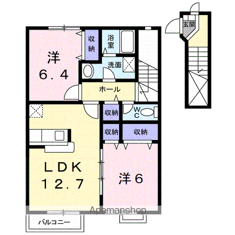 【和歌山市福島のアパートの間取り】