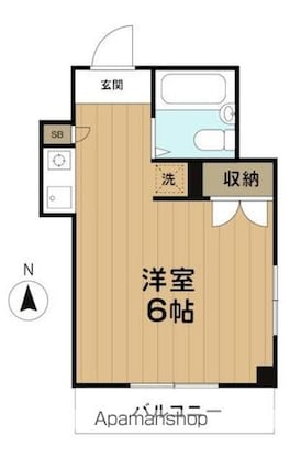 リベルテ新中野[1R/13.22m2]の間取図