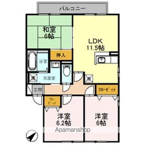 セジュール嘉平 W棟の間取り写真