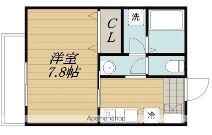 ドゥジエム　イブキ[1K/27.44m2]の間取図