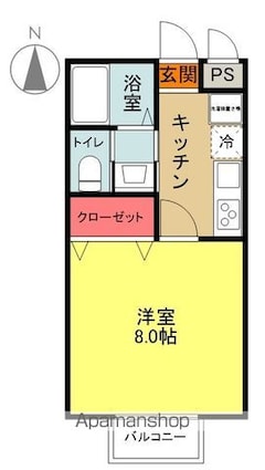 らむフラット[1K/26.49m2]の間取図