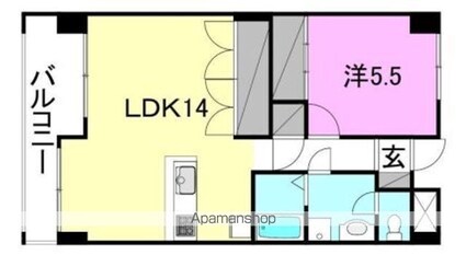 ロイヤルアネックスシエナ[1LDK/47.3m2]の間取図