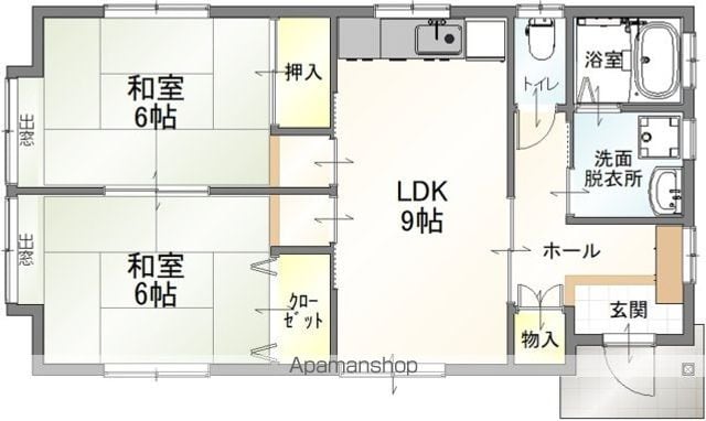 芸備線 矢賀駅 徒歩22分 1階建 築20年の間取り写真