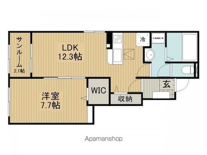 クラール西茅野[1LDK/50.14m2]の間取図