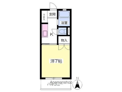オックスフォードサーカス土居田Ⅲ[1K/23.68m2]の間取図