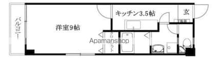 エグゼ松山[1K/30.4m2]の間取図