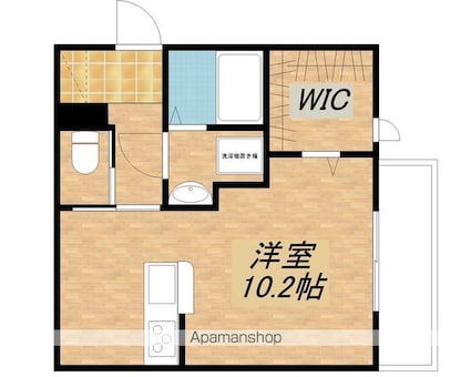 ビオット彦根　Ｂ棟[1K/30.3m2]の間取図