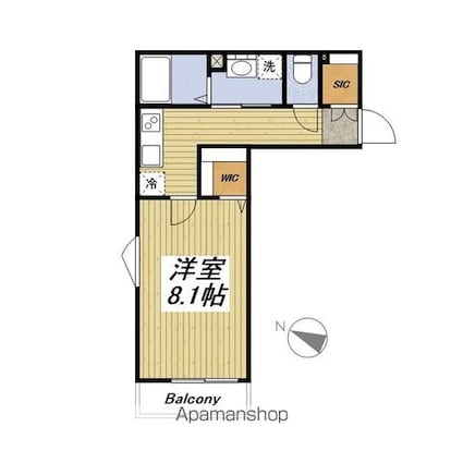 Ｒａｆｆｉｎａｔｏ　Ｈｉｋａｗａｄａｉ[1K/30.58m2]の間取図