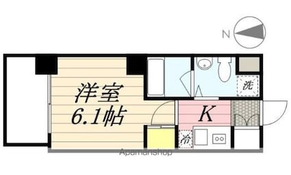 東京都世田谷区奥沢３丁目[1K/20.33m2]の間取図