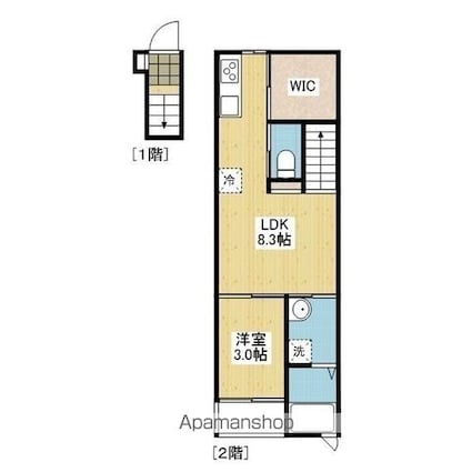 フレシール中村[1LDK/32.04m2]の間取図