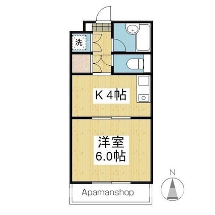 パステルハイツ[1DK/26.22m2]の間取図