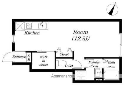 メゾンドアンジュ　Ｂ棟[1R/34m2]の間取図