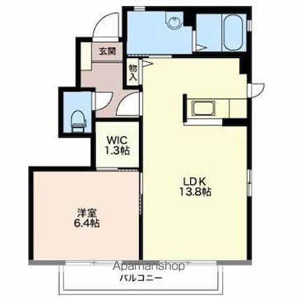 長野県松本市横田３丁目[1LDK/48.18m2]の間取図