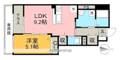 高知県高知市長浜[1LDK/38.94m2]の間取図