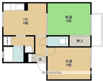 セジュールＡ[2DK/41.86m2]の間取図