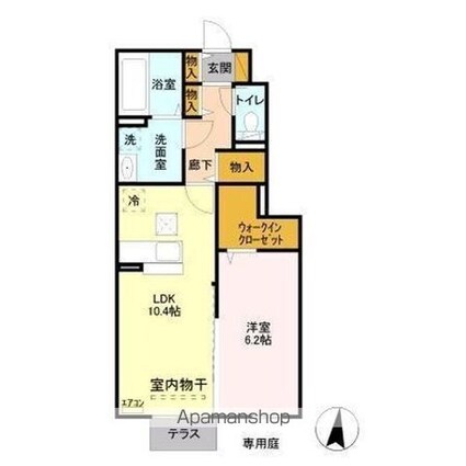 フェリオ・ヴィアーレ[1LDK/45.8m2]の間取図