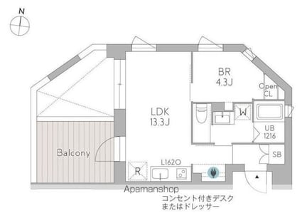 ＧｒａｎＤｕｏｋｙｏｄｏ１９[1LDK/35.34m2]の間取図
