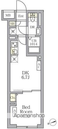 ＳＯＬＡＳＩＡ　ｒｅｓｉｄｅｎｃｅ荻窪[1DK/26.21m2]の間取図